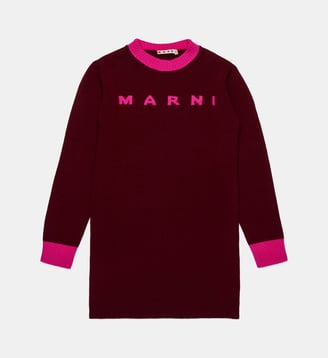 Mini-robe en maille de cachemire - Marni - Bordeaux