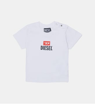 T-shirt à col rond avec logo - Diesel Kids - Blanc