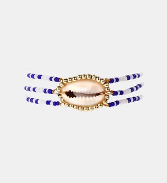 Bracelet ajustable avec perles et cabochon central HOMERE - Hipanema - Blanc