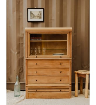 Vitrine en bois Victoria N°201- Produit chiné - Debongout - Bois clair