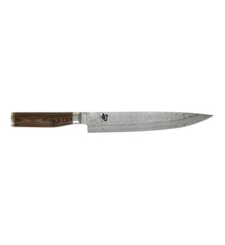 Couteau trancheur SHUN PREMIER acier damassé marron L 24 cm - Kai - Marron