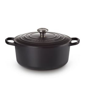 Cocotte ronde fonte émaillée noir Ø28 cm / 6,7 l - Le Creuset - Noir