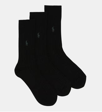 Lot de 3 paires de chaussettes en coton égyptien - Polo Ralph Lauren - Noir