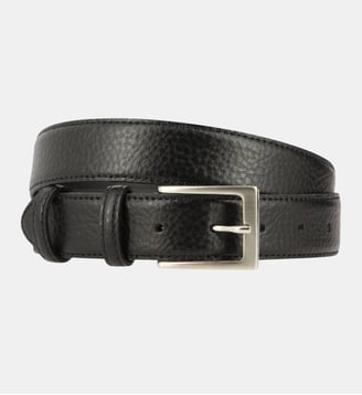 Ceinture en cuir à boucle ardillon - Extra Souple - Noir