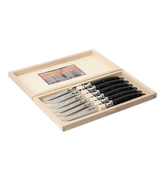 Coffret 6 couteaux Laguiole manche noir - Jean Dubost - Noir