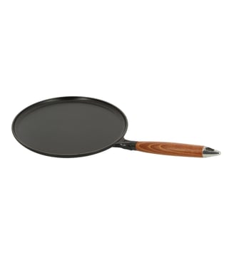 Crêpière en fonte manche bois 28 cm - Staub - Noir
