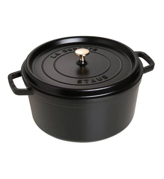 Cocotte ronde fonte 22 cm 2,6 L - Staub - Noir