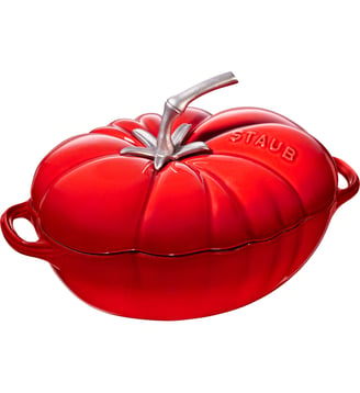 Cocotte tomate FORMES SPÉCIALES fonte émaillée rouge cerise 25 cm 2,9L - Staub - Cerise