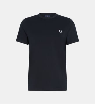 T-shirt droit Ringer logo coton - Fred Perry - Black