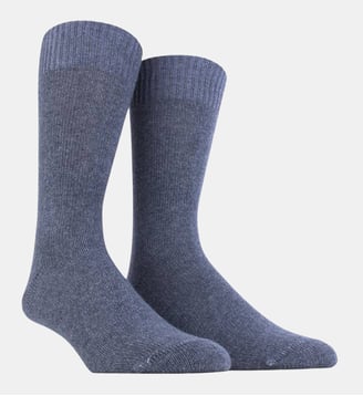Chaussette homme laine mérinos et cachemire - Doré Doré - Bleu denim