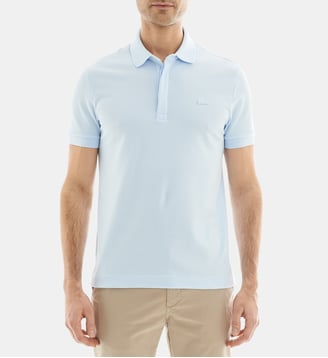 Polo droit en coton piqué stretch Paris - Lacoste - Bleu ciel