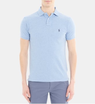Polo en coton piqué slim fit - Polo Ralph Lauren - Bleu ciel