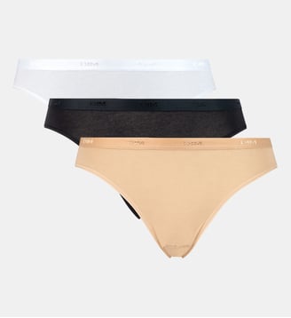 Lot de 3 Slips Coton Les Pockets Coton - Dim - Blanc et noir