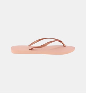 Tongs slim unies brides métallisées - Havaianas - Rose clair