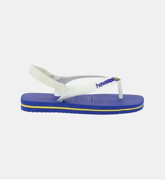 Tongs Brasil Logo - Havaianas - Blanc et bleu