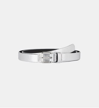 Ceinture fine Hicat croûte de cuir - Galeries Lafayette - Argent
