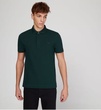 Polo droit en coton piqué stretch Paris - Lacoste - Vert feuille