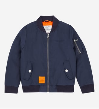 Blouson aviateur signature court zippé - Bombers Original - Bleu marine