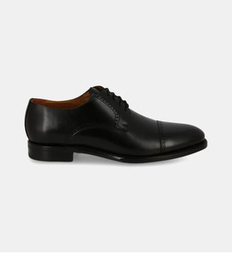 Derbies Haussmann tige cuir pleine fleur Goodyear - Comptoir GL - Noir