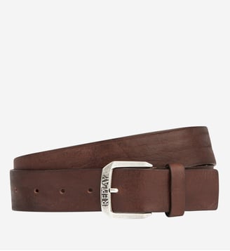 Ceinture fine cuir vieilli - Replay - Marron