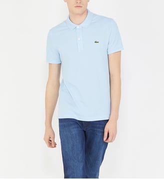 Polo slim en coton piqué - Lacoste - Bleu clair