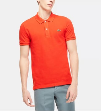 Polo slim en coton piqué - Lacoste - Rouge clair