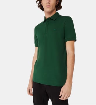 Polo droit en coton piqué stretch Paris - Lacoste - Vert sapin