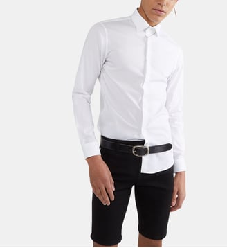 Chemise droite en popeline stretch - Calvin Klein - Blanc
