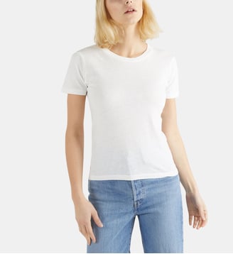 T-shirt slim en coton - American Vintage - Blanc
