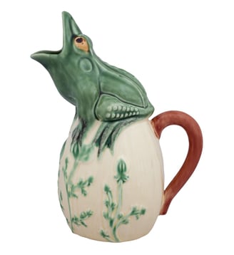 Pichet grenouille céramique beige et vert 1L - Bordallo Pinheiro - Beige et vert