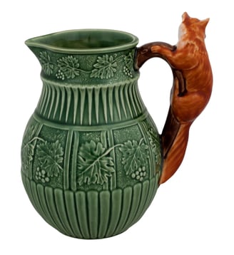 Pichet renard céramique vert et marron 1L - Bordallo Pinheiro - Marron et vert