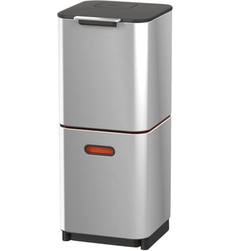 Poubelle compact Totem acier 40 L - Joseph Joseph - Argent chromé