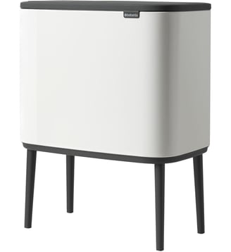 Poubelle Bo Touch Bin 2 bacs 11 et 23L blanche - Brabantia - Blanc et noir