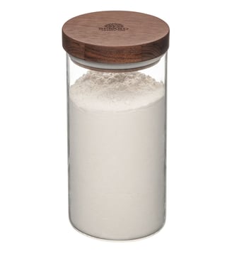 Pot verre couvercle noyer 900 ml - Bérard France - Transparent