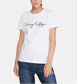 T-shirt signature Heritage coton - Tommy Hilfiger - Blanc