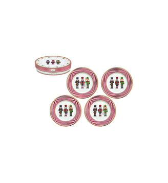 Lot de 4 assiettes à dessert en coffret - Easy Life - Multicolore