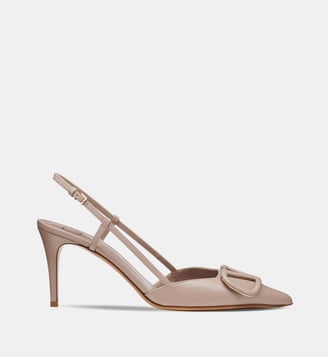 Valentino Garavani escarpins logo en cuir - Valentino Garavani - Rose poudré