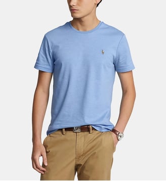 T-shirt custom slim coton pima - Polo Ralph Lauren - Bleu ciel