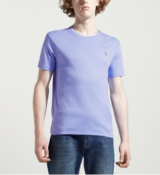 T-shirt custom slim coton pima - Polo Ralph Lauren - Bleu clair