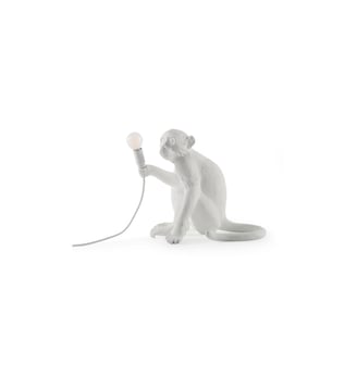 Lampe Singe assis 34 x 30 x 32 cm - Seletti - Blanc