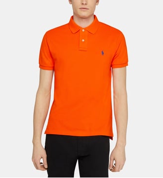Polo slim coton piqué pony brodé - Polo Ralph Lauren - Orange foncé