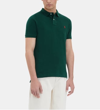Polo droit uni en coton piqué - Polo Ralph Lauren - Vert chèvrefeuille