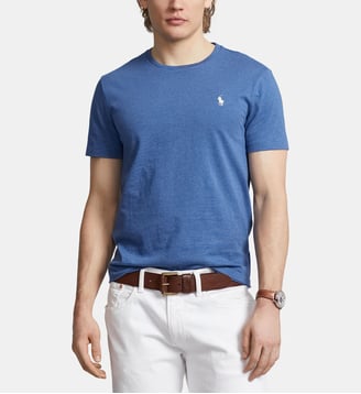 T-shirt custom slim en coton - Polo Ralph Lauren - Bleu moyen