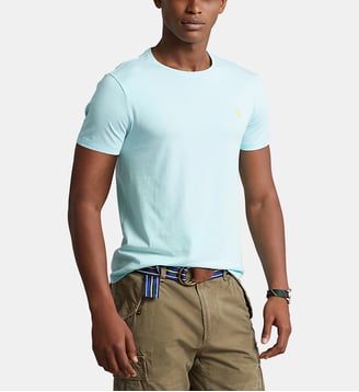 T-shirt ajusté en coton - Polo Ralph Lauren - Bleu délavé