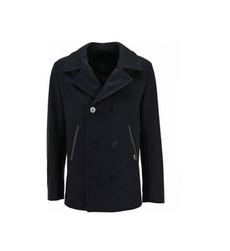 Caban court droit croisé laine - Armor-Lux - Bleu marine
