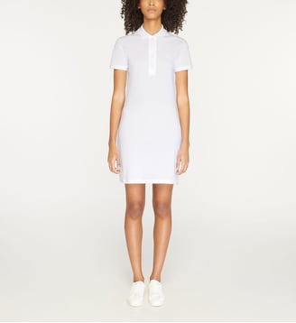 Robe polo slim courte coton piqué stretch - Lacoste - Blanc