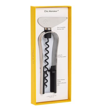 Tire-bouchon Chic Monsieur inox L21 cm - Atelier Du Vin - Noir