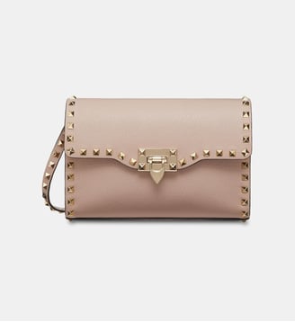 Petit Sac À Bandoulière Rockstud En Veau Grainé - Valentino Garavani - Rose clair