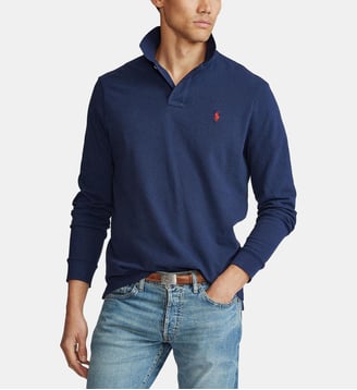Polo slim coton piqué - Polo Ralph Lauren - Bleu nautique