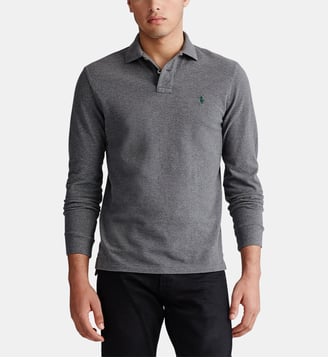 Polo slim coton piqué - Polo Ralph Lauren - Gris et noir